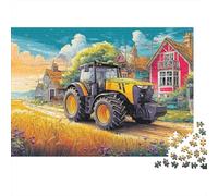 Rural Tractor Scene-Vintage Farm Illustration Style_2 Jigsaw Puzzle 1000 Pieces Classic for Adults Kids Hard Difficult Challenge Relaxation 70x50cm/1000pcs