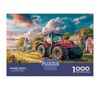 Rural Tractor Scene Year in Pictures 1000 Piece with High Definition Print Personalised Jigsaws Vibrant Countryside Illustration As Brain Teasers for Seniors And Winter Hobby 52x38cm/1000pcs