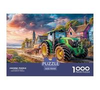 Rural Tractor SceneColossal Jigsaw Puzzles for Adults Vintage Countryside Painting A Vast Collection of 1000 Advanced, Seemingly Impossible Challenging Puzzle Game Pieces - A Majestic Gift for Determi