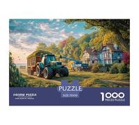 Rural Tractor SceneDaunting Jigsaw Puzzles for Adults Vintage Farm Landscape An Assortment of 1000 Advanced, Impossible-Hard-Difficult Challenging Puzzle Educational Game Pieces - A Formidable And Rew