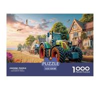 Rural Tractor SceneDeluxe Jigsaw Puzzles for Adults Vintage Farm Landscape Style Featuring 1000 Intricate And Challenging Educational Puzzle Pieces - Crafted to Be An Exceptional Gift Jigsaw Puzzles F