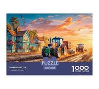 Rural Tractor SceneDynamic Jigsaw Puzzles for Adults Vintage Farm Landscape Style Offering 1000 Advanced And Challenging Puzzle Games Designed for Both Women And Men - These High-Engagement Jigsaw Puz