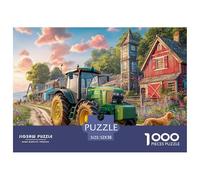 Rural Tractor SceneFormidable 1000-Piece Jigsaw Puzzles for Adults Vibrant Countryside Illustration An Odyssey of Impossible, Hard, And Difficult Challenging Puzzle Educational Games - The Ultimate Gi