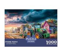 Rural Tractor SceneGargantuan Jigsaw Puzzles for Adults Vintage Countryside Painting Comprising 1000 Advanced And Ruthlessly Difficult Challenging Puzzle Game Pieces - Forged to Be An Heirloom-Quality