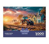 Rural Tractor SceneGargantuan Jigsaw Puzzles for Adults Vintage Countryside Painting Comprising 1000 Advanced And Ruthlessly Difficult Challenging Puzzle Game Pieces - Forged to Be An Heirloom-Quality