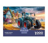 Rural Tractor SceneGargantuan Jigsaw Puzzles for Adults Vintage Farm Landscape Style Comprising 1000 Advanced And Ruthlessly Difficult Challenging Puzzle Game Pieces - Forged to Be An Heirloom-Quality