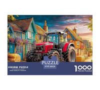 Rural Tractor SceneIntricate 1000-Piece Jigsaw Puzzles for Adults vibrant Village Art Style Presenting A World of Challenging Puzzle Games - These Stand As The Premier Gift Jigsaw Puzzles for Adults A