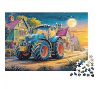 Rural Tractor SceneJigsaw Puzzle Cartoon Farm Landscape Concentration Teens 12-18 Non Toxic Safe Party Game 1000 Pieces 38x26cm/1000pcs