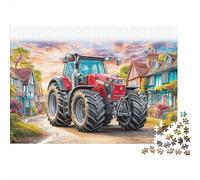 Rural Tractor SceneJigsaw Puzzle Digital Art Style Vibrant Child Educational Game Wall Decor Safe for Toddlers 1000 Pieces 70x50cm/1000pcs