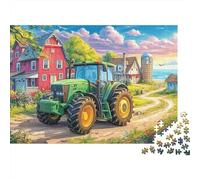 Rural Tractor SceneJigsaw Puzzle Farm Landscape Painting Style Toddler Learning Game Classroom 1000 Pieces 38x26cm/1000pcs