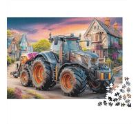 Rural Tractor SceneJigsaw Puzzle Rural Farm Scene Style Adults Jigsaws Thick Cardboard Family Stress Relief Travel Activity 1000 Pieces 52x38cm/1000pcs