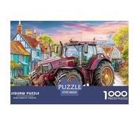 Rural Tractor SceneJigsaw Puzzles for Adults Vintage Countryside Painting Featuring 1000 Advanced And Challenging Educational Games - These Serve As The Quintessential Gift Jigsaw Puzzles for Adults A