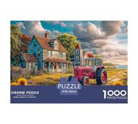 Rural Tractor SceneJigsaw Puzzles for Adults Vintage Farm Landscape Featuring 1000 Advanced And Challenging Educational Games - These Serve As The Quintessential Gift Jigsaw Puzzles for Adults And Kid