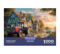 Rural Tractor SceneMagnificent 1000-Piece Jigsaw Puzzles for Adults Vintage Farm Landscape Boasting Impossible-to-Difficult Level Challenging Puzzle Educational Games for Everyone - These Magnificent