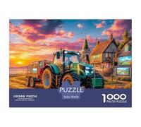 Rural Tractor SceneOverwhelming 1000-Piece Jigsaw Puzzles for Adults Pastoral Countryside Style A Crusade Through Impossible, Hard, And Difficult Challenging Puzzle Games - The Most Prestigious Gift F