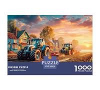Rural Tractor SceneOverwhelming 1000-Piece Jigsaw Puzzles for Adults Vibrant Countryside Illustration A Crusade Through Impossible, Hard, And Difficult Challenging Puzzle Games - The Most Prestigious
