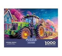 Rural Tractor SceneOverwhelming 1000-Piece Jigsaw Puzzles for Adults vibrant Digital Art Style A Crusade Through Impossible, Hard, And Difficult Challenging Puzzle Games - The Most Prestigious Gift Fo