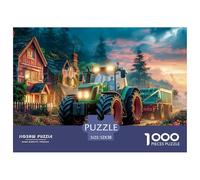Rural Tractor SceneOverwhelming 1000-Piece Jigsaw Puzzles for Adults Vintage Farm Landscape Style A Crusade Through Impossible, Hard, And Difficult Challenging Puzzle Games - The Most Prestigious Gift