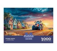 Rural Tractor ScenePremium Jigsaw Puzzles for Adults Vintage Farm Landscape A 1000-Piece Advanced-Level Set Featuring Challenging And Educational Games - Designed As The Jigsaw Puzzles Fo