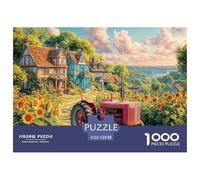 Rural Tractor SceneProfessional-Grade Jigsaw Puzzles for Adults Vintage Farm Art Style A Demanding 1000-Piece (Advanced) Challenging Puzzle Games Experience - Serves As An Excellent And Enjoyable Gift