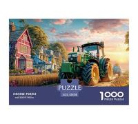 Rural Tractor SceneSophisticated 1000-Piece Jigsaw Puzzles for Adults Vintage Countryside Painting Comprised of 1000 Individually Challenging Puzzle Game Pieces - Conceived As An Exceptional Gift Jigs