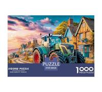 Rural Tractor SceneSophisticated 1000-Piece Jigsaw Puzzles for Adults Vintage Farm Landscape Art Comprised of 1000 Individually Challenging Puzzle Game Pieces - Conceived As An Exceptional Gift Jigsaw