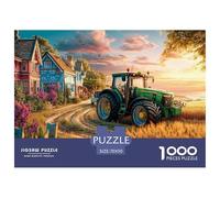 Rural Tractor SceneUltimate Challenge Jigsaw Puzzles for Adults Vibrant Countryside Illustration Conquer The 1000-Piece (Advanced) Impossible, Hard, And Difficult Challenging Puzzle Educational Games