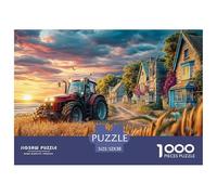 Rural Tractor Sunset Strong Cardboard Material Vintage Countryside Scene Fun Interactive Activity, for Birthdays And Festival Celebrations 52x38cm/1000pcs