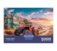 Rural Utility Vehicle 1000 Pieces Extra-Thick Cardboard DIY Jigsaw Puzzle Vintage Countryside Scene, Cognitive Development & Rehabilitation Puzzle, Leisure Activity, Premium Quality Puzzl