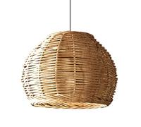 Rural Vine Basket Woven Pendant Lighting Fixture Handmade Pendant Light for Kitchen Island, Personalized Geometric Large Lamp Kit Ceiling Suspended Lighting for Breakfast Bar