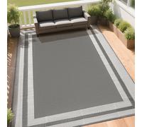 RURALITY Outdoor Rugs 5x8 Waterproof for Patios Clearance,Plastic Straw Mats for Backyard,Porch,Deck,Balcony,Coffee&Beige