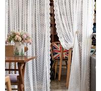 rUrEu Curtain,White Sheer Curtains,Floral Embroidered Sheer Window Curtains, Polka Dot Voile Drapes for Living Room Bedroom Office, 1 Panel/W160Cm*H200Cm