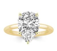 RURULUYA 3.5ct 5ct Pear Shape Engagement Ring Solitaire Pear Engagement Ring for Women S925 Sterling Silver Engagement Ring, 5, Metal, Cubic Zirconia