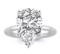 RURULUYA 3.5ct 5ct Pear Shape Engagement Ring Solitaire Pear Engagement Ring for Women S925 Sterling Silver Engagement Ring, 7.5, Metal, Cubic Zirconia