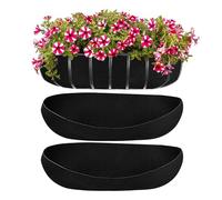 Rurunklee 3 Pack Felt Trough Planter Liners 30 Inch Fabric Window Box Liners Replacement Black Non-Woven Hanging Plant Liner for Planter Garden Fence Flower Baskets Vegetable Pot
