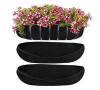 Rurunklee 3 Pack Felt Trough Planter Liners 36 Inch Fabric Window Box Liners Replacement Black Non-Woven Hanging Plant Liner for Planter Garden Fence Flower Baskets Vegetable Pot