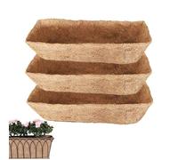 Rurunklee 3 Pack Trough Planter Liners 30 Inch Window Box Liners Replacement Coco Hanging Plant Liner for Planter Garden Fence Flower Baskets Vegetable Pot
