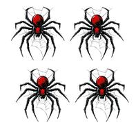 Rurunklee 3D Spider Stickers - 4 Pack Personalized Cool Spider Decals for Car, Truck, SUV and Van - Indoor and Outdoor Use for Wall/Window