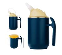 Rurunklee Adult Sippy Cup, 13.5oz Spill Proof Cup with Straw for Elderly, Stainless Steel Sippy Cups with 2 Lids, No Spill Feeding Cups for Patient Disabled Maternity Drink Water Milk Soup