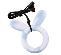 Rurunklee Bunny Teether Toy - Bunny Chewing Toy for Children,Food-Grade Cute Teething Accessories, Portable Biting Toy with Lanyard for Teething Playing