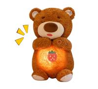 Rurunklee Calming Stuffed Animals for Kids,Bear Soother Pillow with Sound & Light - Stuffed Animals | for Girl Kids Boys Birthday Valentines Christmas