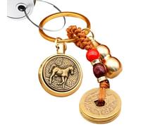 Rurunklee Chinese Feng Shui Key Chain - Car Keychains Pendant,Longevity Brass Key Ring Luck Charm, Car Pendants, Feng Shui Coin Exquisite For Good Luck