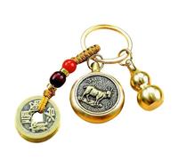 Rurunklee Chinese Keychain | Feng Shui Gourd Keychain,Chinese Gourd Brass Keychains, Feng Shui Decorations Pendant Key Rings for Good Luck Fortune