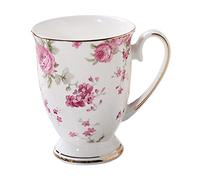 Rurunklee Coffee Mugs, 300ml, Floral Mugs, Porcelain Bone China, Tea Mug, Coffee Cups, Mug for Coffee, Tea Cups
