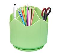 Rurunklee Desk Organizer, 360° Rotating Pen Holder for Accessories with 6 Compartments Pencil Organizer, Pen Storage Box for Offices, Home