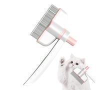 Rurunklee Detangling Comb For Dogs, Rotation Design Cat Grooming Brush For Shedding, Detangler Grooming Tool, with Release Button, Round Teeth Detangling Cat Comb For Removing Matted Hair & Knots