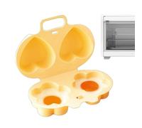 Rurunklee Egg Microwave Cooker - Egg Poacher Microwave Egg Fryer with 2 Cavity | Non-stick Egg Maker, Safe Egg Mold, Cooks Two Eggs at Once, Cheese Hamburger Breakfast