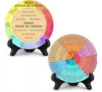 Rurunklee Feelings Wheel Desk Decor, Double Sided Mental Health Offices Emotions Chart with Stand, Therapist Presents for Home Offices Women Man