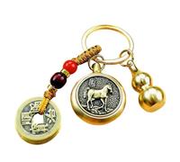 Rurunklee Feng Shui Keychain - Five Emperors Money Keychain | Brass Gourd Keychain, Feng Shui Lucky Pendant Five Emperor Money Keychain, Suitable for Collecting and Gifting