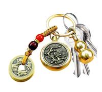Rurunklee Feng Shui Keychain | Gourd Car Keychain | Feng Shui Gourd Keychain, Brass Gourd, Lucky Coin, Bring Good Luck and Wealth, Chinese Style Decorative Pendant